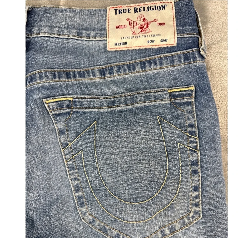 True Religion Jeans Mens 36 Geno No Flap SN Blue Americana Aqua EUC